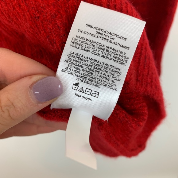 NEW Express Red Mock Neck Sweater Size XS - Picture 3 of 6